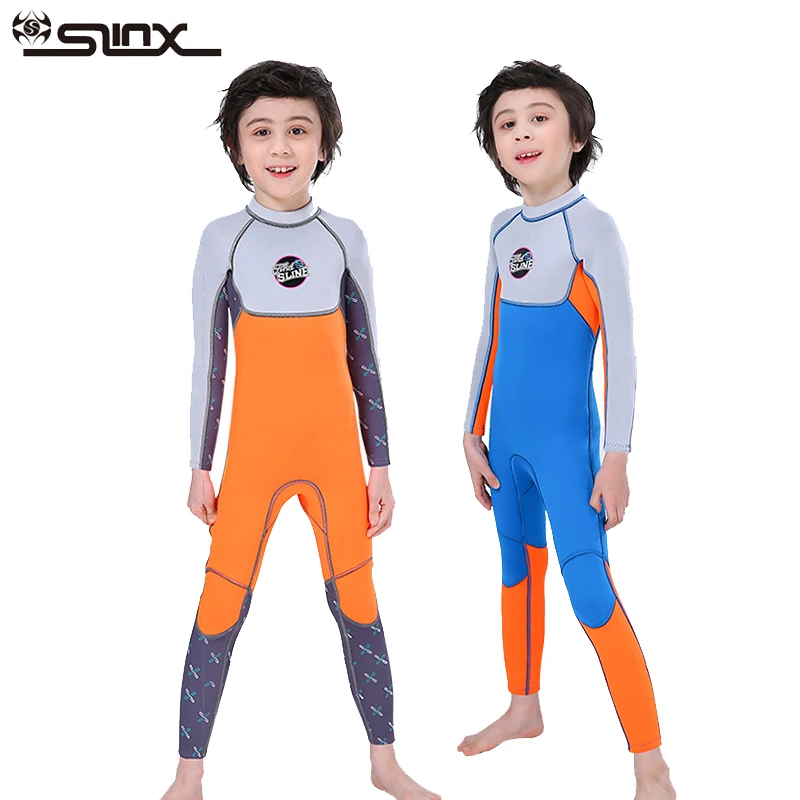 kids teenage youth full wetsuit 2.5mm neoprene long sleeve suit one piece keep warm for cold