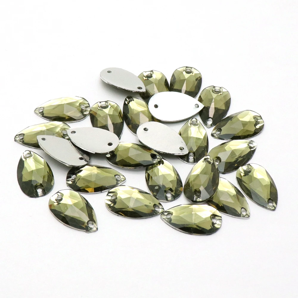 

10x18mm 40pcs Teardrop Resin Sewing Stone With Two Holes Sew Rhinestones For Clothes Needlework Crafts Gorgeous Applique