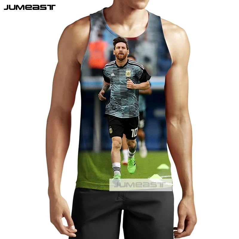 Jumeast бренд моды 3d печатных Lionel Messi мужские/женские топы супер Футбол Звезда Унисекс Без Рукавов Рубашка гусарский жилет - Цвет: 24