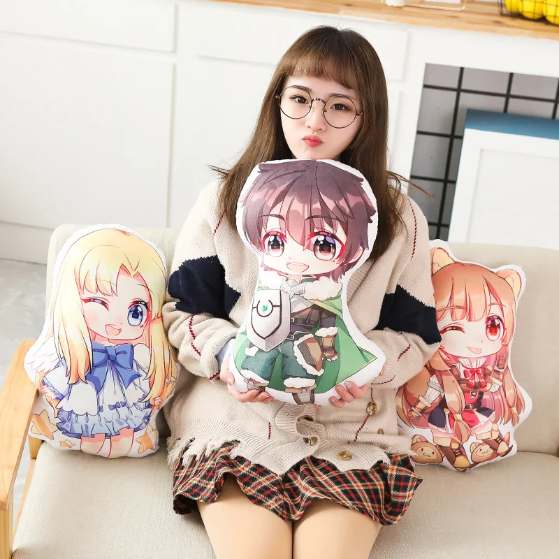 

3 Styles 50CM The Rising of the Shield Hero Plush Toy Cushion Cartoon Iwatani Naofumi Throw Pillow Doll Gifts