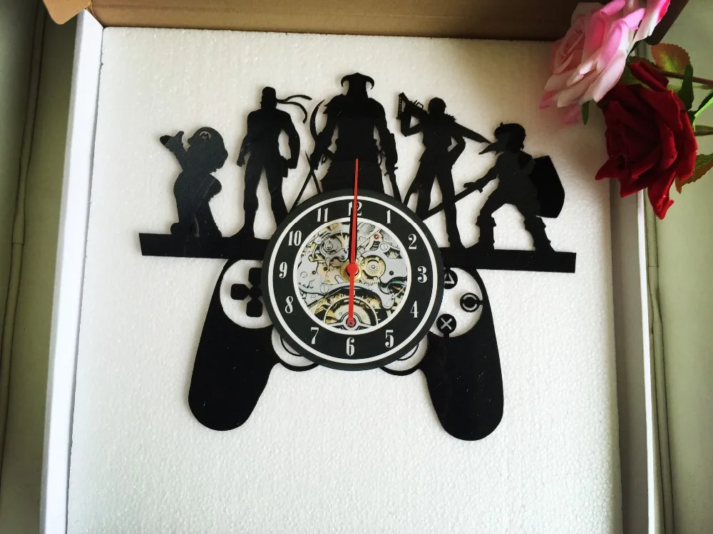 Большие настенные часы PlayStation Игровых персонажей тема Виниловая пластинка настенные часы Рождественский подарок обои saati