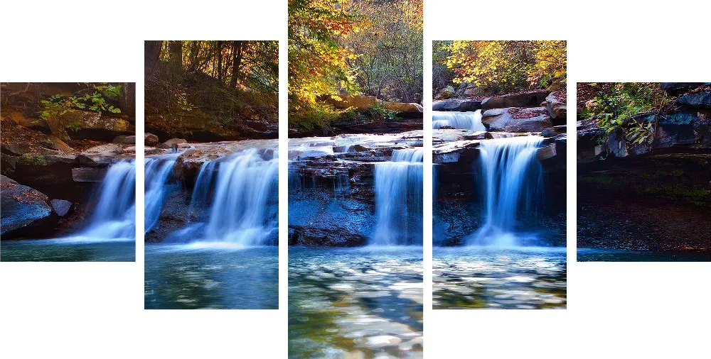 5 Piecesset Hutan Air Terjun Dinding Seni Untuk Dekorasi