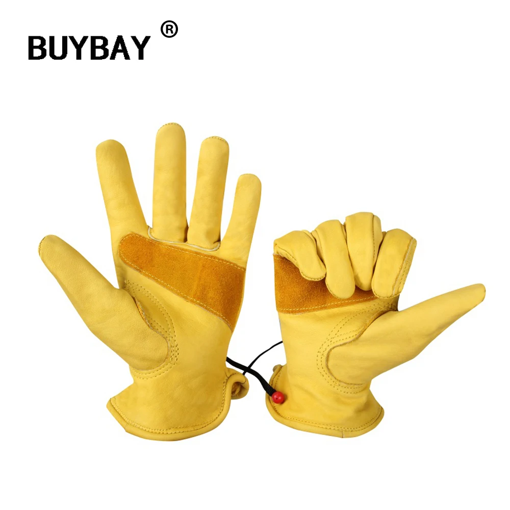 

Men Work Gloves Cowhide Leather Working Welding Gloves Safety Protection Garden Sports Driver MOTO Wear-resisting Gloves for men