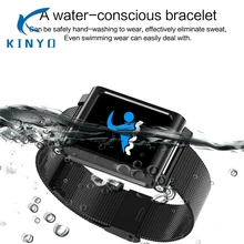 Смарт-браслет IP67 Водонепроницаемый монитор сердечного ритма устройство слежения за кровяным давлением напоминание удаленной Камера для IOS и Android телефон