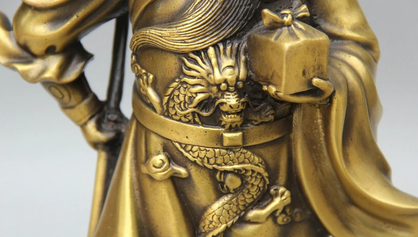 Ymying ZSR коллекционный Бронзовый S2094 12 &quotкитайская медная подставка Guan Gong Yu Warrior God