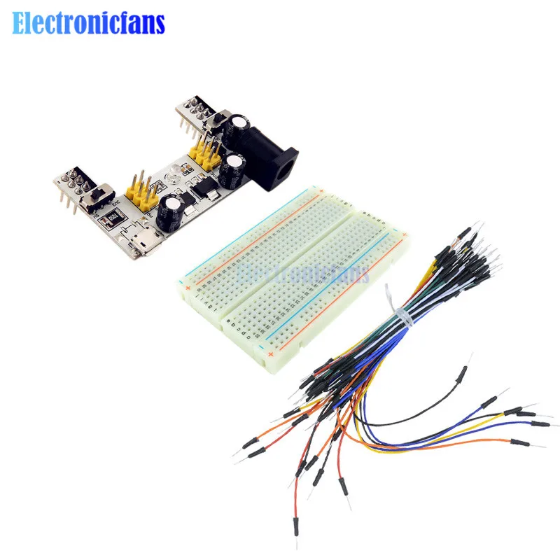 MB102 Solderless Mini Breadboard 400 Mini USB Power Supply+65PCS Jump Cable Wire