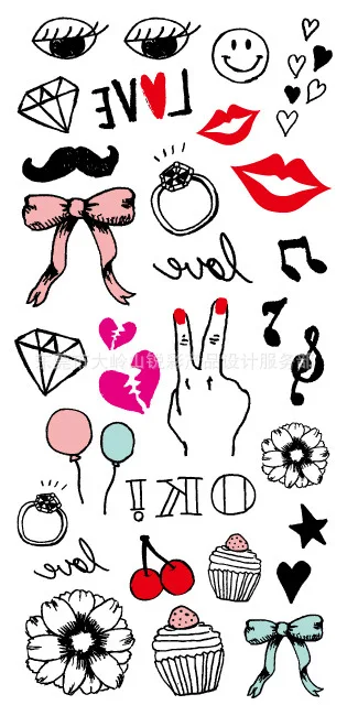 

5pcs/Waterproof tattoo stickers custom-made wacky expressions anime tattoo stickers