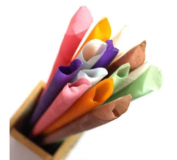 

Free Ship Hotsale High quality 50pairs=100pcs aromatherapy beewax ear candle, natural ear care clean wax candles conical shape