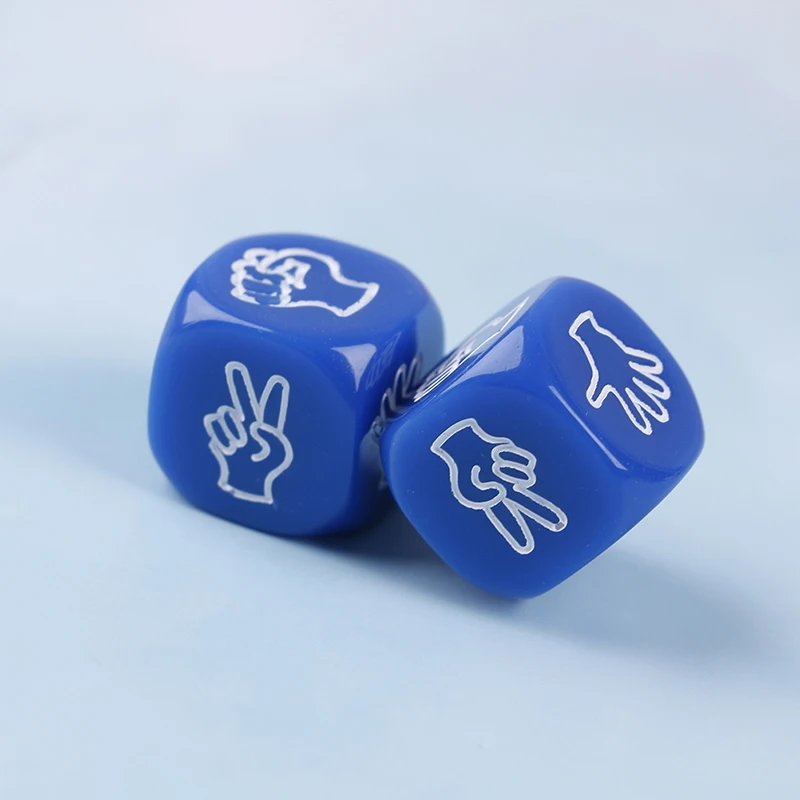 2PCS Funny Drinking Game Dice Rock Paper Scissors Finger-guessing Gambling 6-Side Dice Toy 20mm