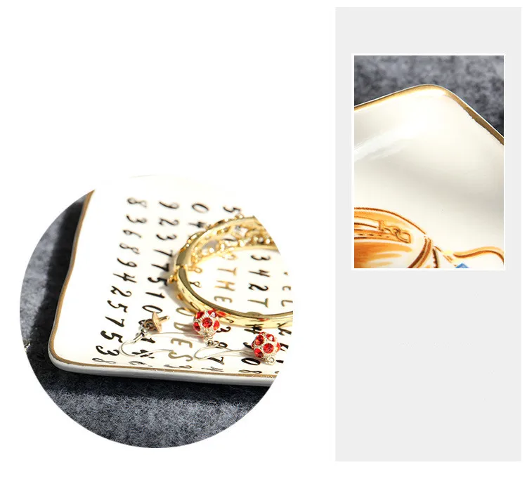 Керамический Декор ювелирное блюдо серьги, кольцо, ожерелье лоток для хранения торт из конфет десертные тарелки туалетный столик украшения ванной подарок