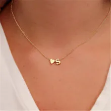 

New simple peach heart-shaped alphabet jewelry Fashion temperament wild 26 letters love clavicle chain