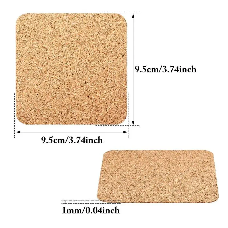 30pcs 60pcs Natural Cork Coaster Heat Resistant Non-slip Cup Mat Coffee Tea Drink Placemat Tableware Kitchen Decoration