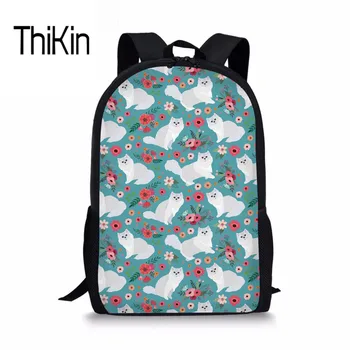 

THIKIN Cats Printing School Bag For Teenagers Girls Boys Cute Korean Style Schoolbags Backpcaks Women Students Leisure Satchel