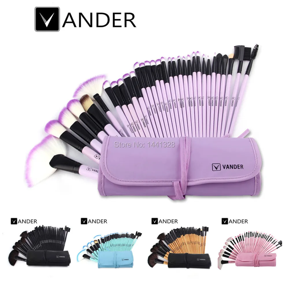 

Vander Professional 32 Pcs Cosmetic Makeup Brushes Set MULTIPURPOSE Powder Foundation Beauty Toiletry Tools Kits Makeup Bag
