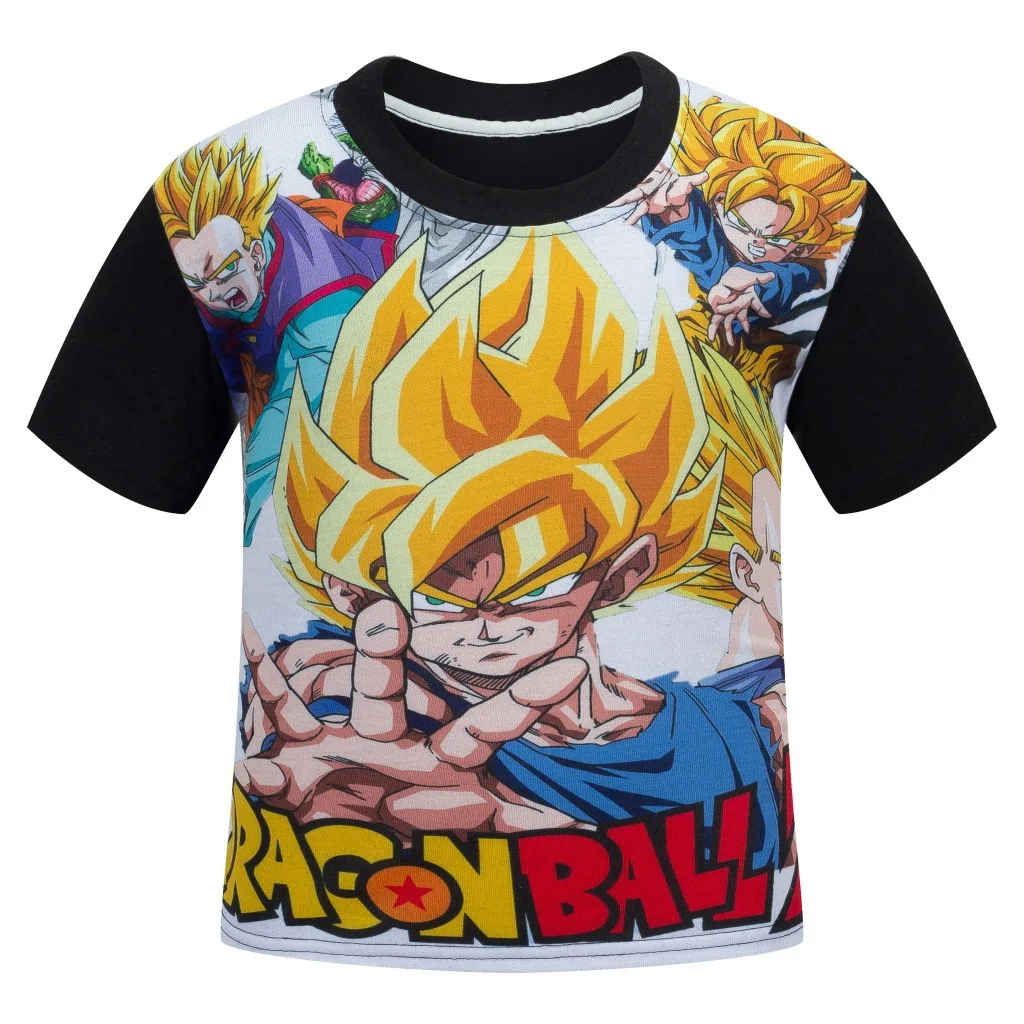 

Boy's Keep Running Steve T-Shirt Kids Soft Cotton Summer Dragon Ball Z Green T Shirt Children Cartoon Saiyan Tops Tee