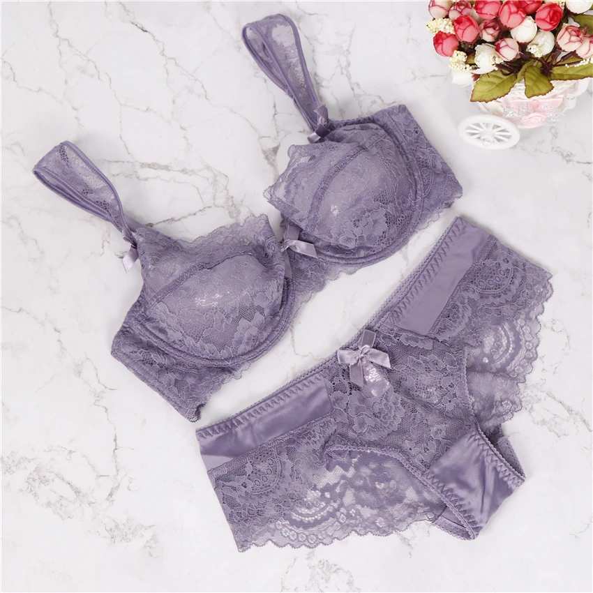 

2018 new fashion women underwear sexy lace push up bra and panties bras briefs lngerie plus size ABCD bra set