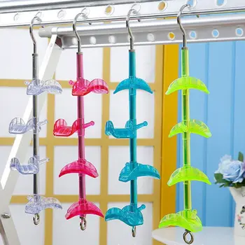 

OOTDTY 1PC 360 Degree Rotating 4 Layer Hanger Bag Organizer Space Saving Tie Belt Hanging Holder Storage Display Rack Hooks