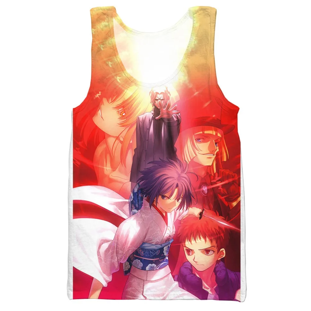 Аниме Fate Stay Night 3D Печатный Топ на бретелях для мужчин модный крутой топ на бретелях для мужчин и женщин топ-Бюстгальтер на бретельках Топ на бретельках дизайн