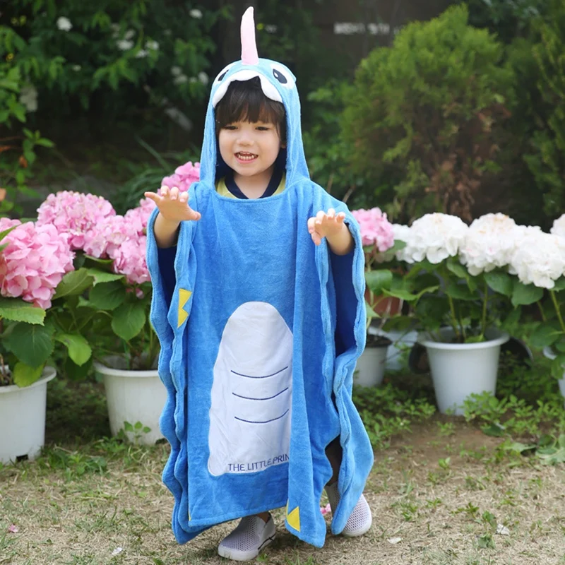 Children Animal Swim Towels 3D Hooded Kids Cotton Beach Blanket Quick