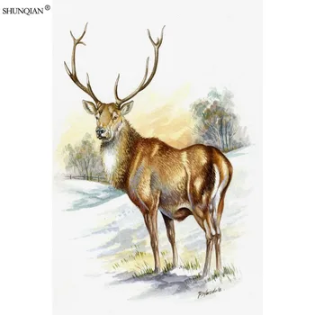 

Deer Art Animals Poster Silk Fabric Print Poster Print Cloth Fabric Wall Poster Custom Satin Poster 40X60cm,50X75cm,60X90cm
