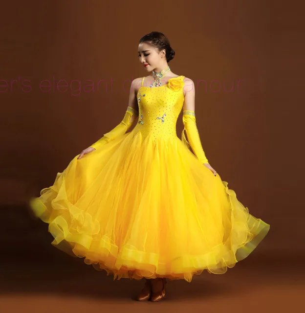 Buy New Ballroom dance costumes sexy spandex stones+2