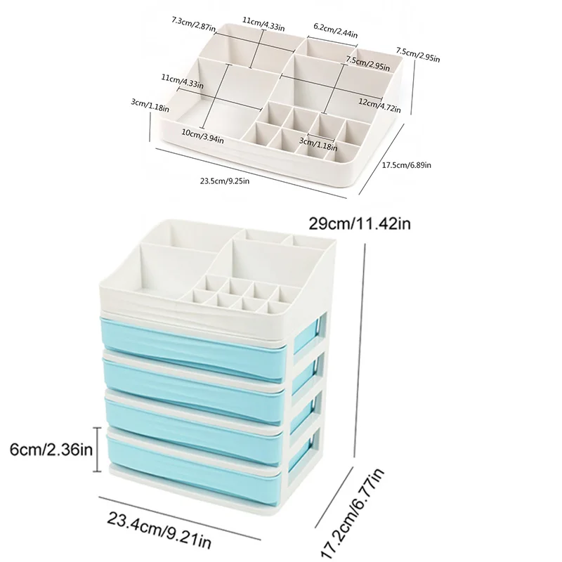 Высококачественный пластиковый органайзер для макияжа, Настольная коробка для хранения косметики, ящик для хранения косметики, туалетный столик, стойка для ухода за кожей