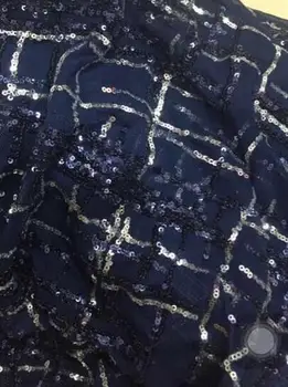 

fashionable tulle embroidery french net lace fabric Cyndi-10.1718 with beads for party dress