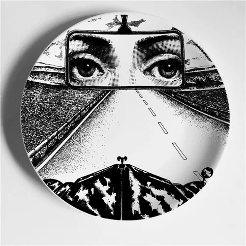 Rosenthal Piero fornasetti таблички черный/белый иллюстрации висит блюда по производству образцов/дома/отеля Декор Кавальери уход за кожей лица керамические изделия - Цвет: 23