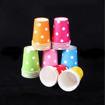 

New Colorful Disposable Polka Dot Paper Cups Children Birthday Party Cups Tableware Festival Party Supplies