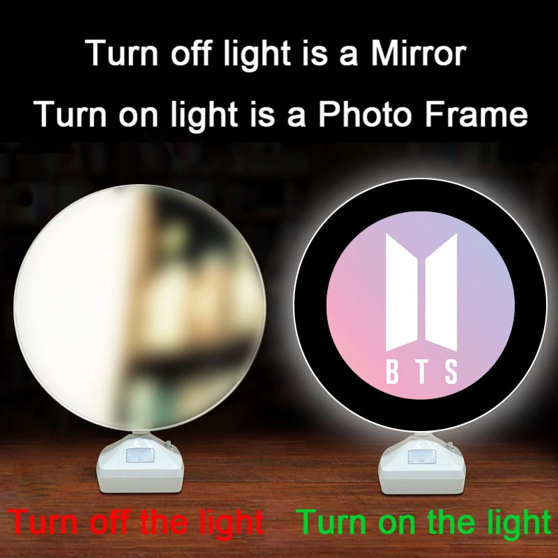 

Youpop KPOP LED Photo Frame Bangtan Boys Young Forever WINGS Love Yourself Album Mirror Desktop Decoration Photo Displays