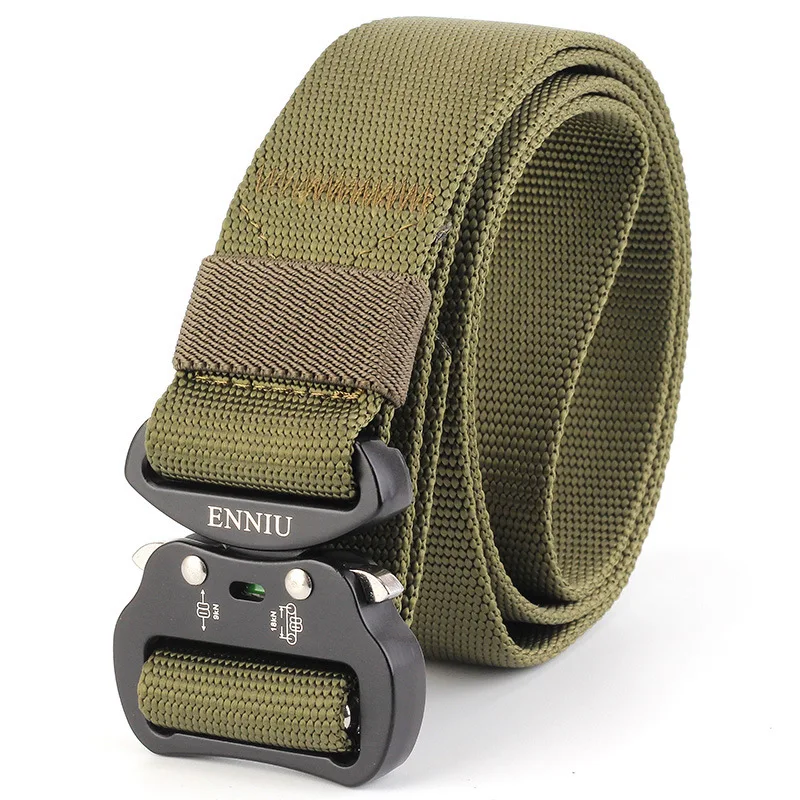 Buy 2018 N men's canvas belt Metal insert buckle