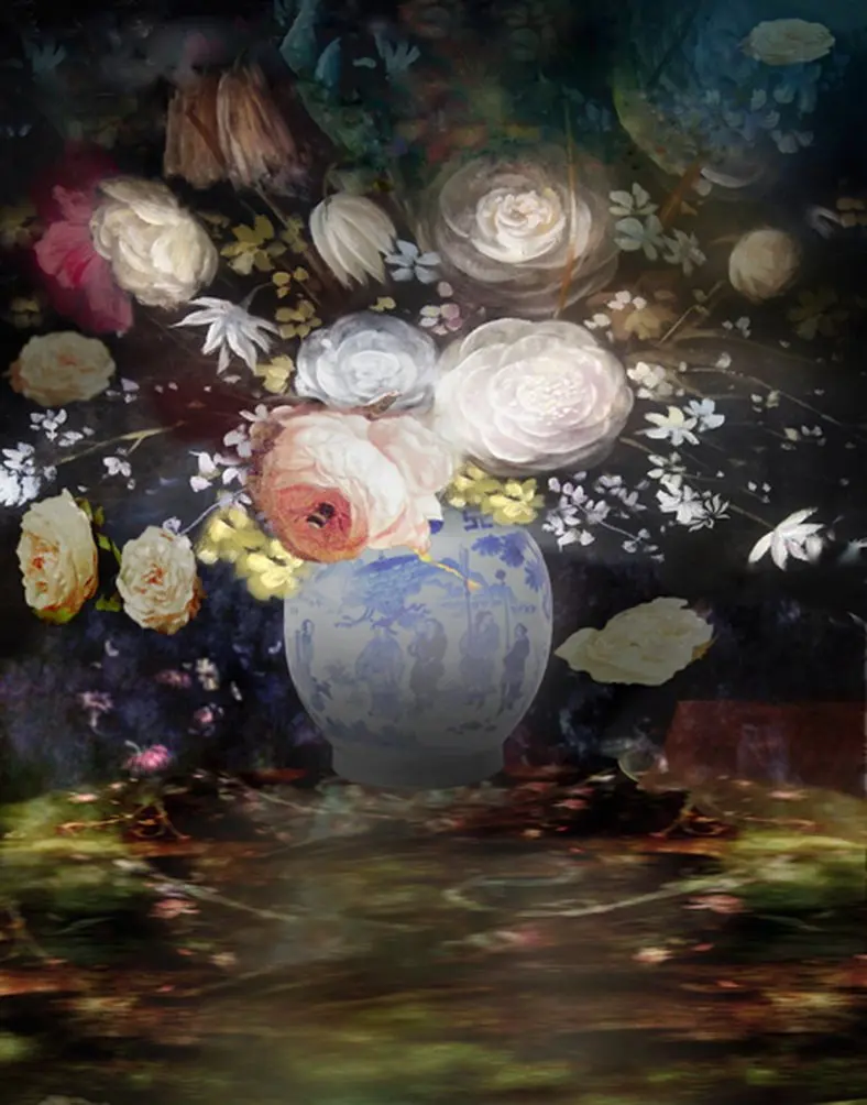 

Flowers Vase Painting Photography Backdrops Photo Props Studio Background 5x7ft
