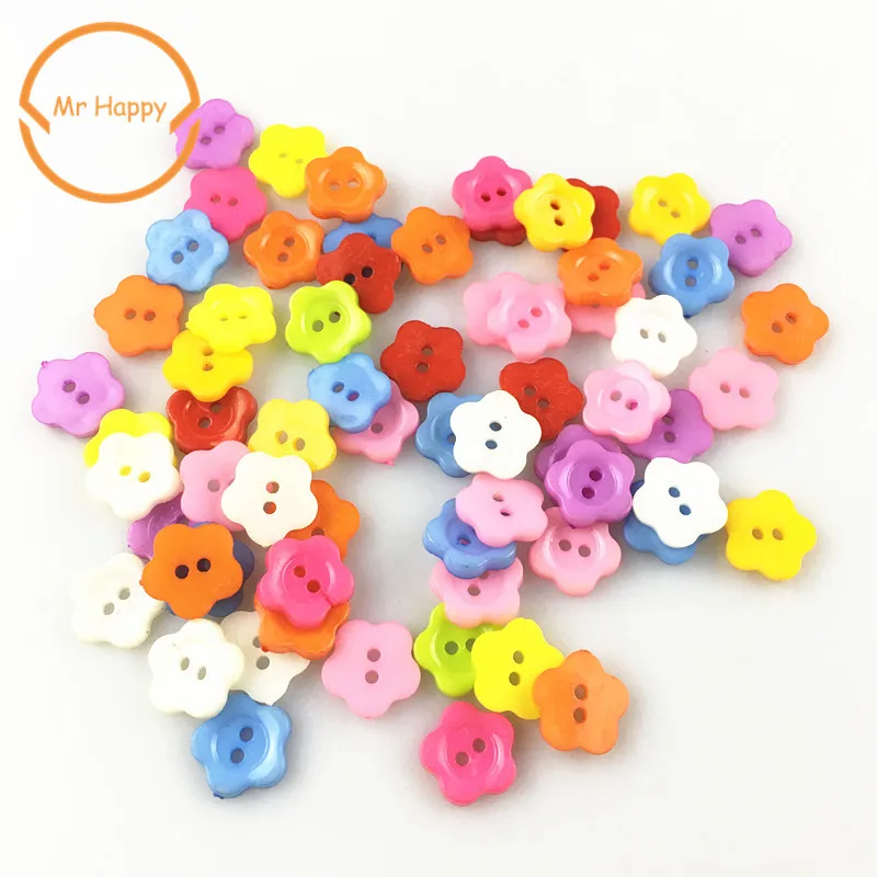 

13mm Mixed color Resin Sewing Button Scrapbooking Flower Two Holes 50 PCs