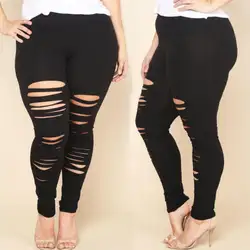 Для женщин; Большие размеры рваные джинсовые узкие Брюки для девочек стрейч Джинсы для женщин узкие брюки Брюки для девочек дамы Для женщин