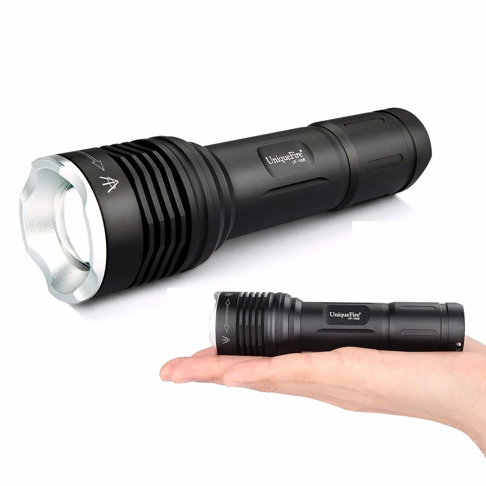 UniqueFire UF-1506 CREE XPEXPG Tactical LED Flashlight Ultra Bright Flashlights 250 Lumens 5 Modes Zoom Lens Water Resistant 8