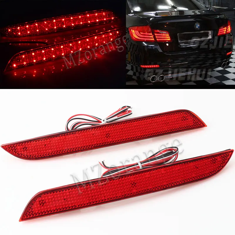 1 Pair 25 LED Rear Bumper Reflector Light Added Tail Brake Stop Lamp