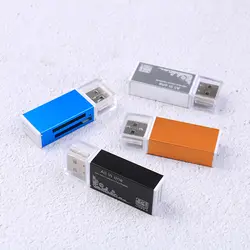 1 шт Крошечный синий Card Reader USB 2,0 все в 1 нескольких Устройство чтения карт памяти Адаптер для картридер 2 микро-sd TF M2 MMC подарки