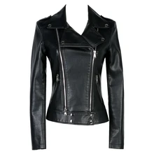 Женская короткая Дизайнерская кожаная куртка новая весенняя женская мотоциклетная куртка из ПУ пальто с длинным рукавом Однотонная тонкая женская верхняя одежда