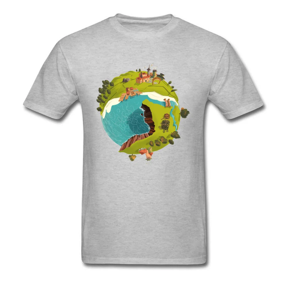 All Cotton Men's Short Sleeve Pocket Planet Top T-shirts Normal T Shirt Cheap Printed On O Neck T-shirts Wholesale Pocket Planet grey