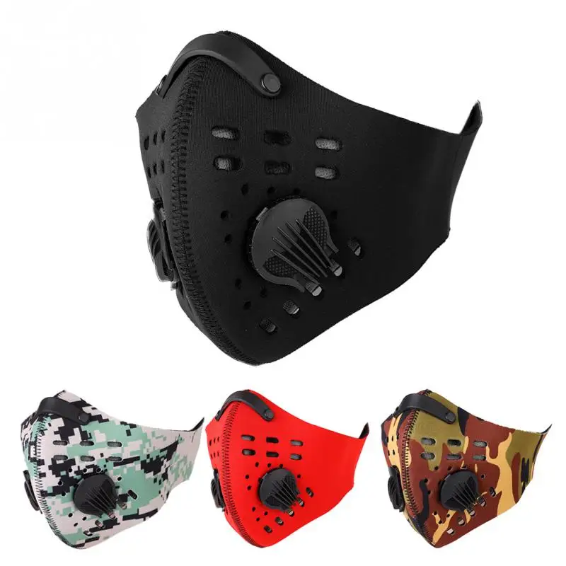 

4Colors Cycling Mask Activated Carbon Anti-Pollution Masks Warm Dustproof Mountain Road Bicycle Half Face Mask Bike Accessories