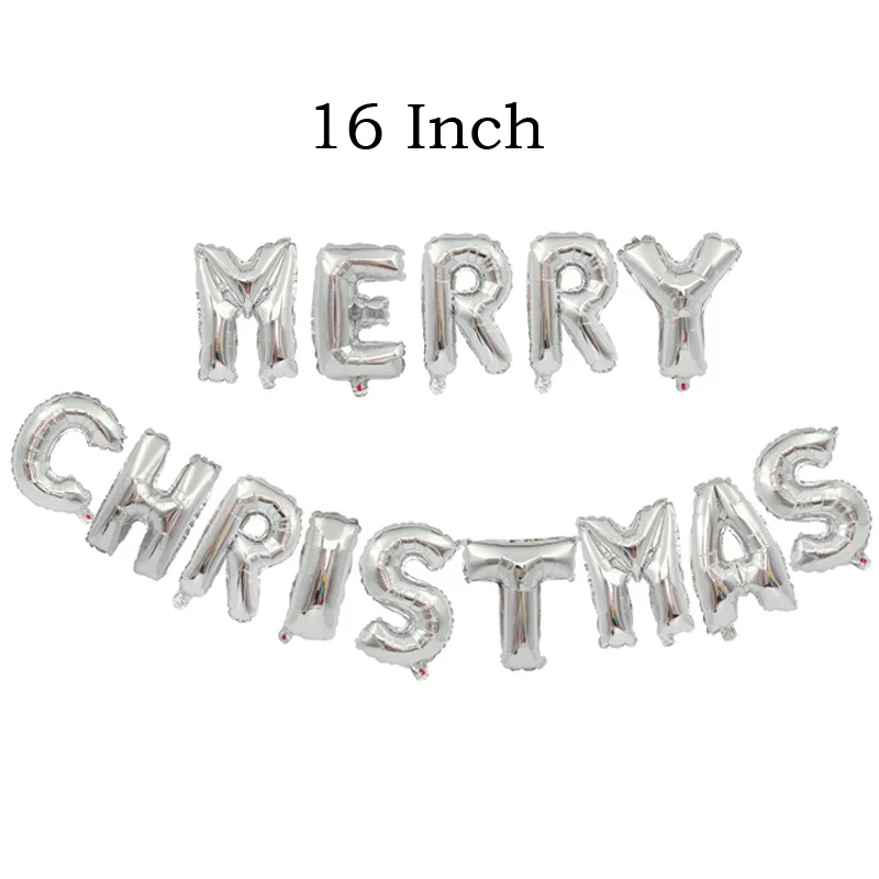 16Inch Gold Silver Merry Christmas Letters Foil Balloons Happy New Year Christmas Decorations DIY Xmas Party Supplies