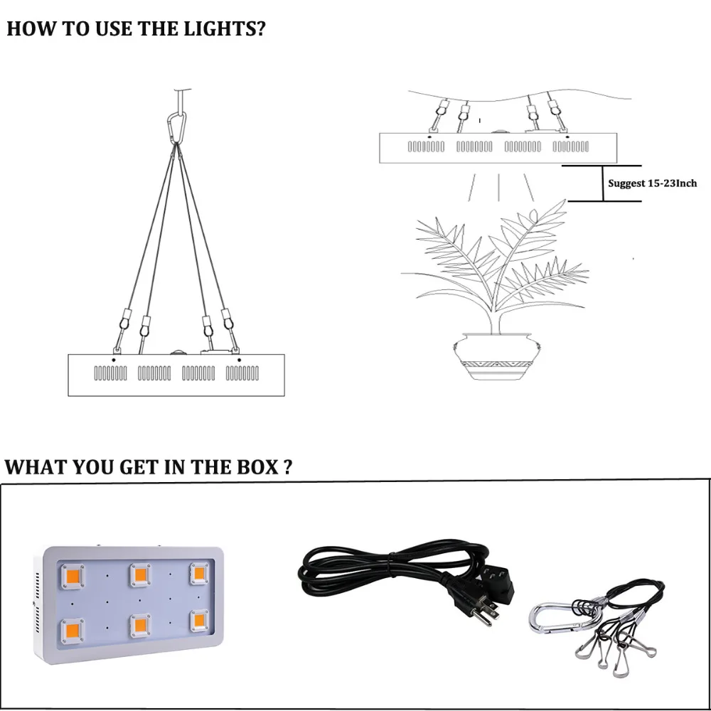 LAITEPAKE 900 W 1200 W 1500 W 1800 W 2700 W 3600 W COB светодиодный свет для выращивания растений в помещении и цветения