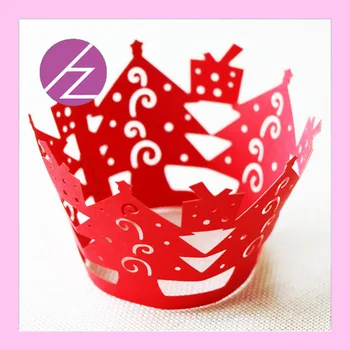 

50pcs/lot christmas cupcake wrappers with free logo free design with good pearl paper DG-52