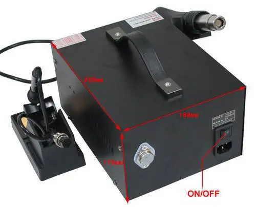 Free Ship by DHL 220V SAIKE 909D Hot air gun rework station Soldering station 3 in 1 soldering iron+Hot Air Gun+Power Supply