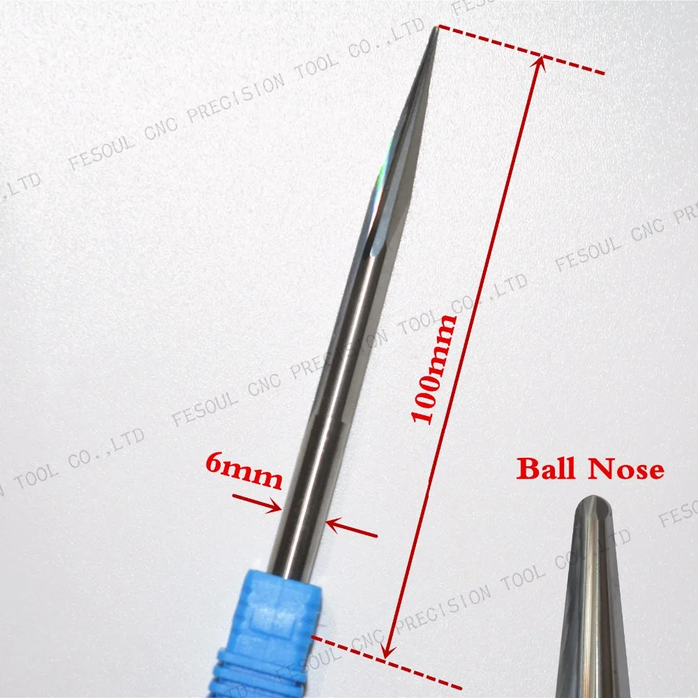 6mm-100L-1pcs-Free-shipping-Taper-Ball-nose-cone-End-Mill-CNC-milling ...
