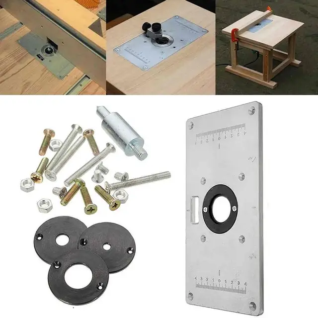 235*120*8mm Woodworking Multifunctional Aluminum Alloy Table Insert Plate Plastic Router BoardInsert Ring