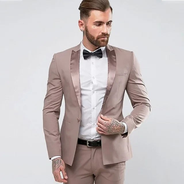 

New Wedding Dress Custom Men's Suits Groom Banquet Dress Men's Business Suits Terno Masculino 2 Pieces (Jacket+Pant+Tie)