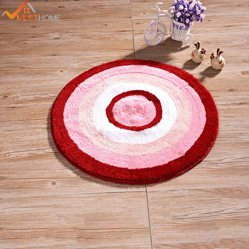 Microfiber rugs carpet polyester non slip floor mats Round target 27.5