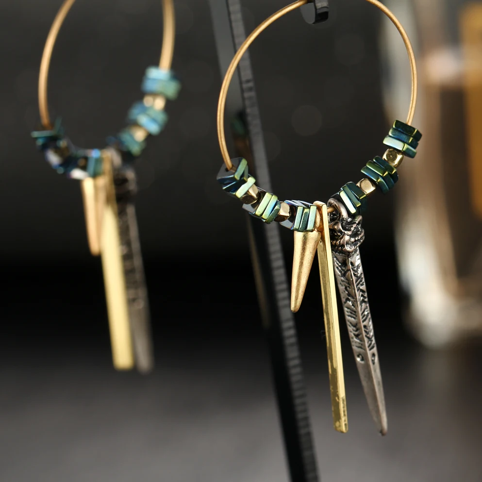 17KM-Vintage-Geometric-Green-Ore-Bead-Pendant-Earrings-For-Women-New-Classic-Sculpture-Pattern-Stone-Brincos (1)
