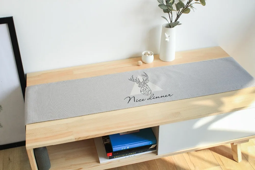 

XIAOKENAI Table Runner Cotton Linen Creative Table Flag TV Cabinet Coffee Table Deco Tablecloth Modern Nordic Minimalist Ins